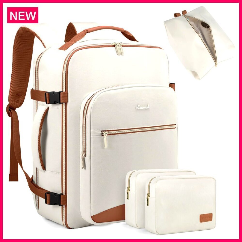 40L Travel Backpack with Packing Cubes, Airline Approved Carry On, Water